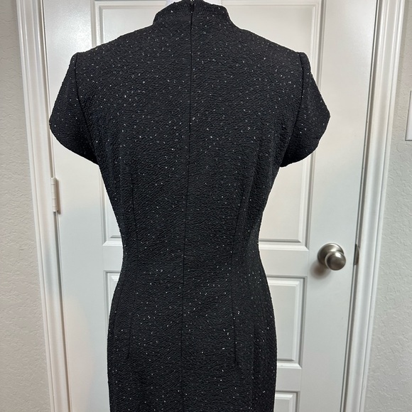 Vintage 90s David Warren New York Elegant Dress Raised Studded Details Size 8 - Picture 5 of 12